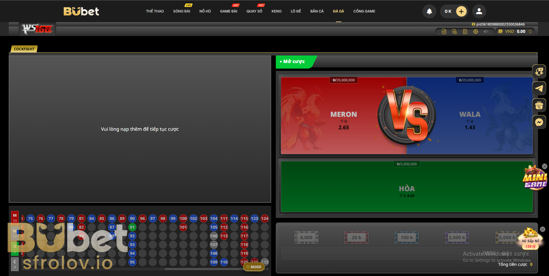 Hướng dẫn cách tham gia đá gà tại BUBET