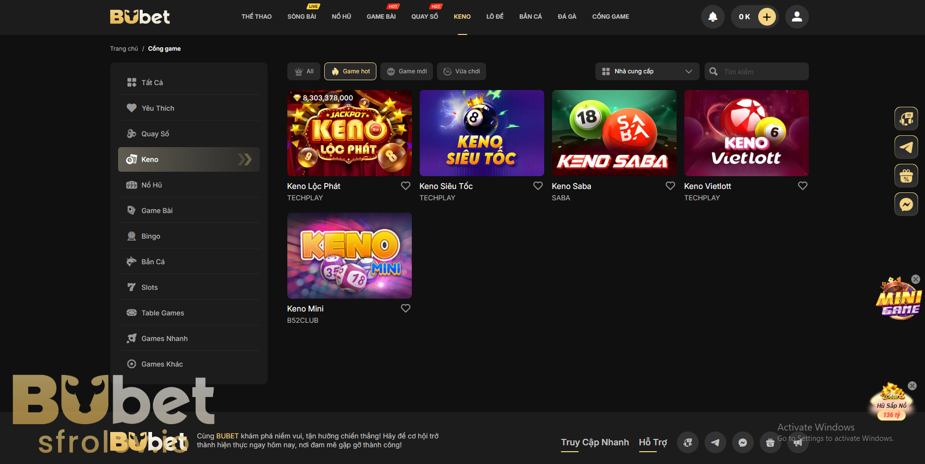 Các điểm sáng của trò chơi Xổ Số BUBET