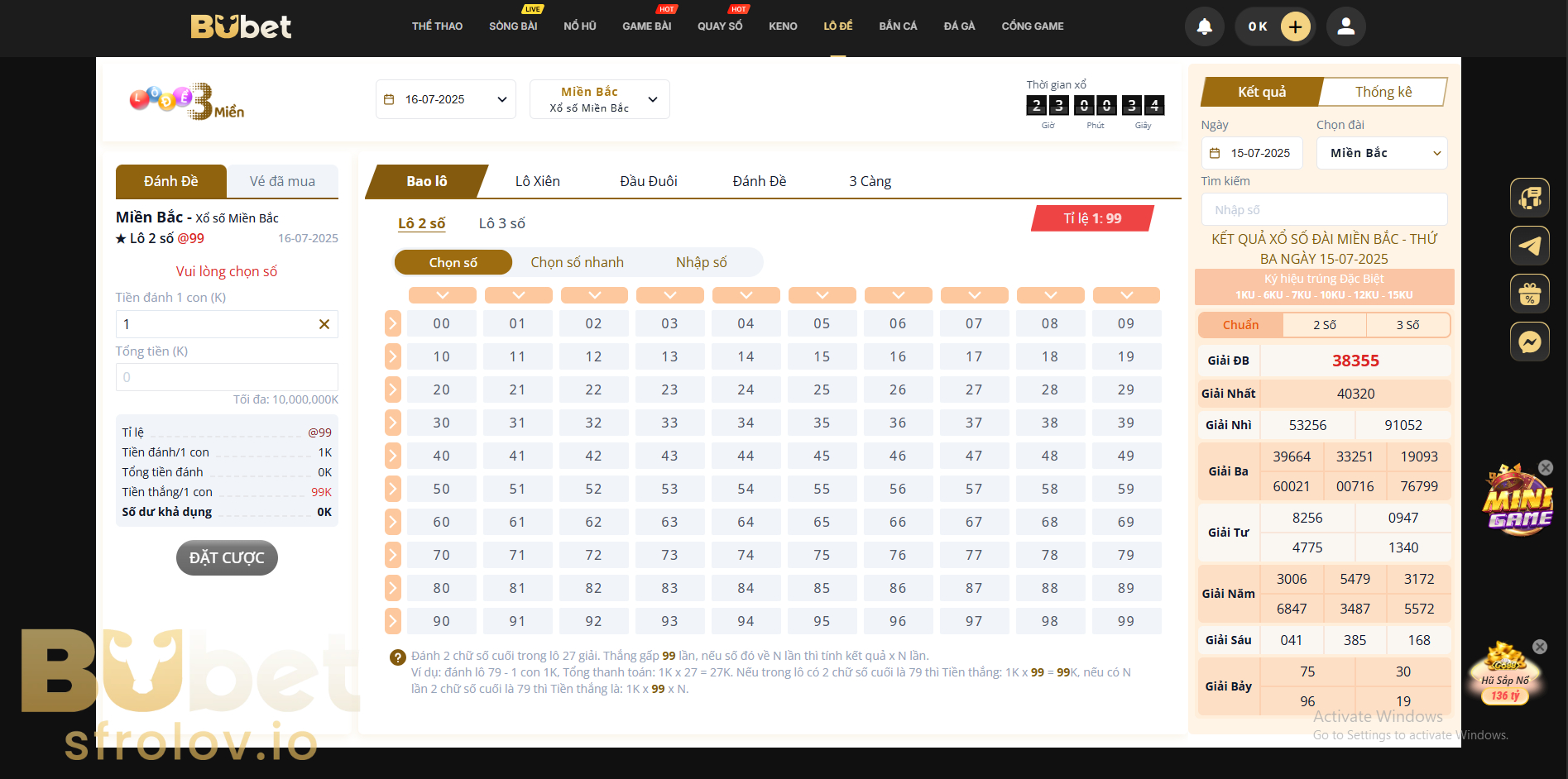 Hướng dẫn cách tham gia xổ số tại BUBET